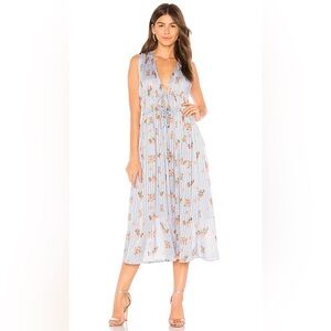 Astr Blue and Pink Floral Maxi Dress